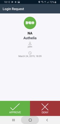 The Duo Mobile Push authorization consent view