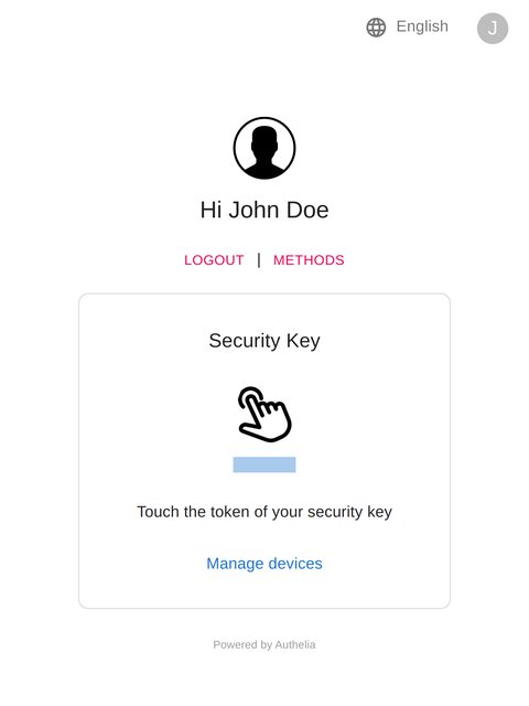 2FA WebAuthn Authentication View